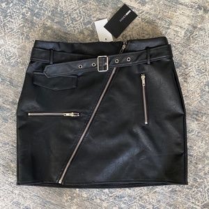 NWT Fashion Nova She is A Rider Moto Skirt
